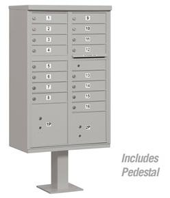 16 Door Cluster Mail Box Unit with Parcel Lockers